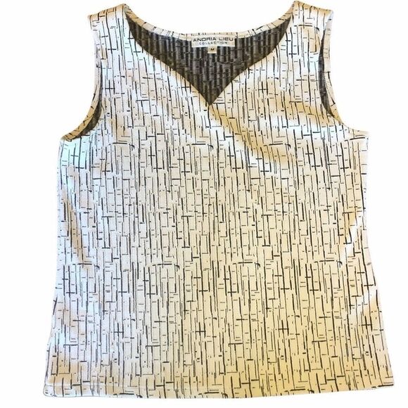 ANDRIA LIEU TANK TOP Black/White Sz M - Picture 1 of 6